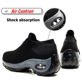 Women Tennis Shoes Breathable 5CM Height Increase Sports Sneakers Air Cushion Female Walking Sock Shoes Thick Bottom Platforms 5