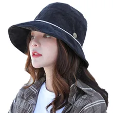Новая повседневная Рыбацкая шляпа Женская утолщенная осенняя и зимняя Солнцезащитная шляпа Трендовая шапка