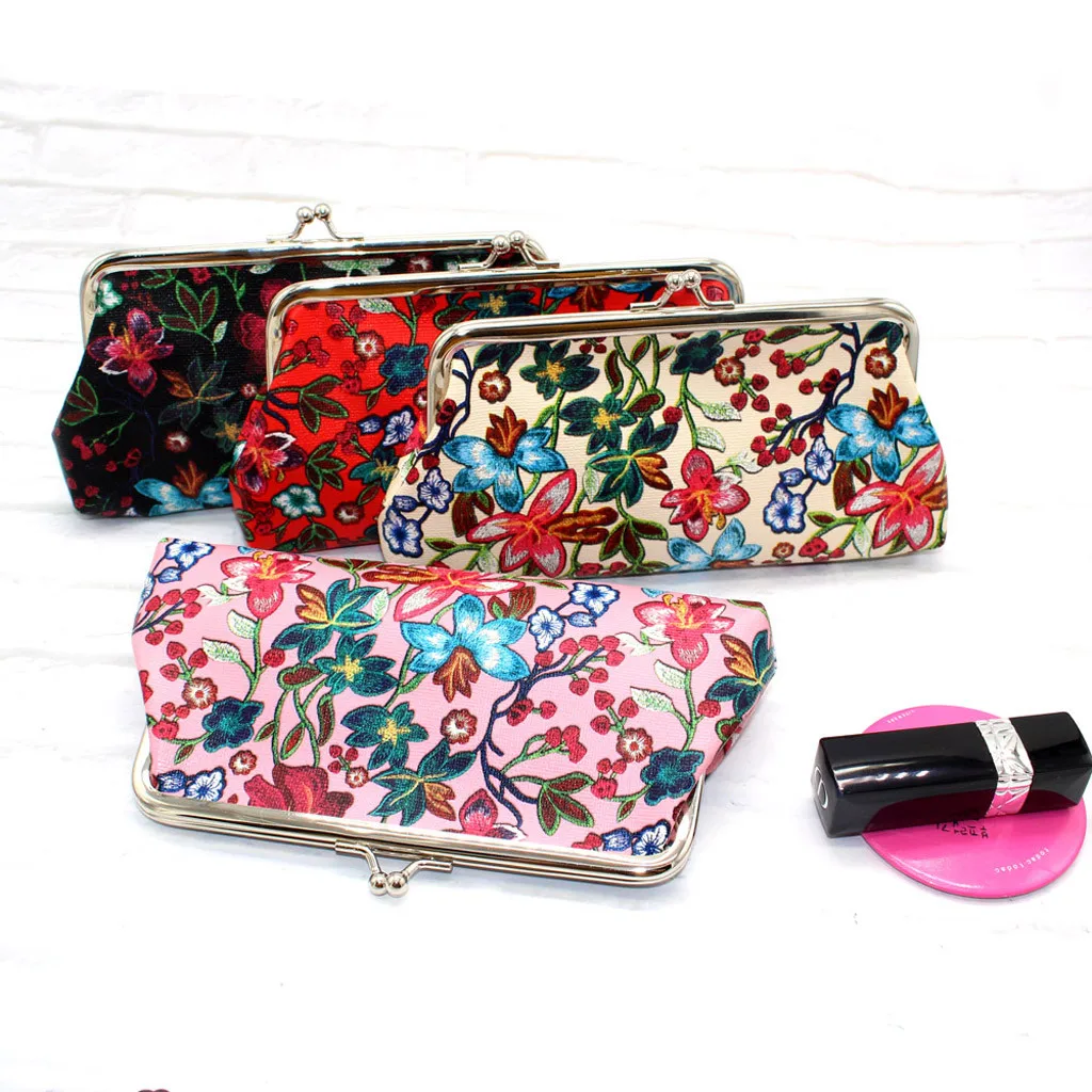 Sleeper# P501 Модный женский кожаный бумажник в стиле ретро с цветочным принтом, кошелек для монет, картхолдер(кошелек для пластиковых карт), с цветком