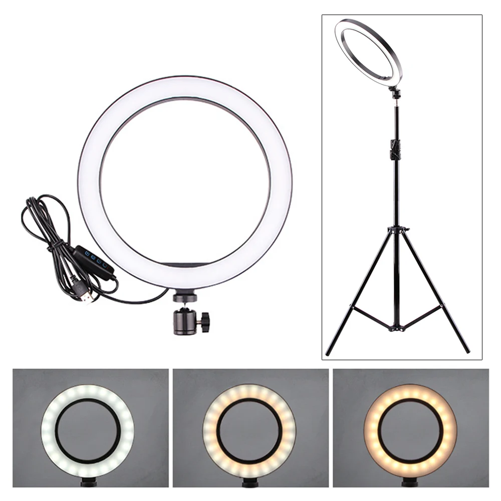

5/12W LED Selfie Ring Light Studio Photography Photo Lights Fill Light Tripod for Mobile Phone Live Makeup 160MM/260MM Optional