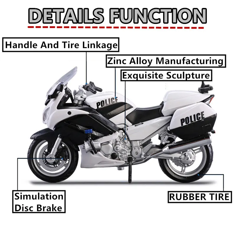 Maisto 1:18 Yamaha полицейский автомобиль оригинальная Авторизованная модель мотоцикла из сплава игрушечный автомобиль Коллекционирование