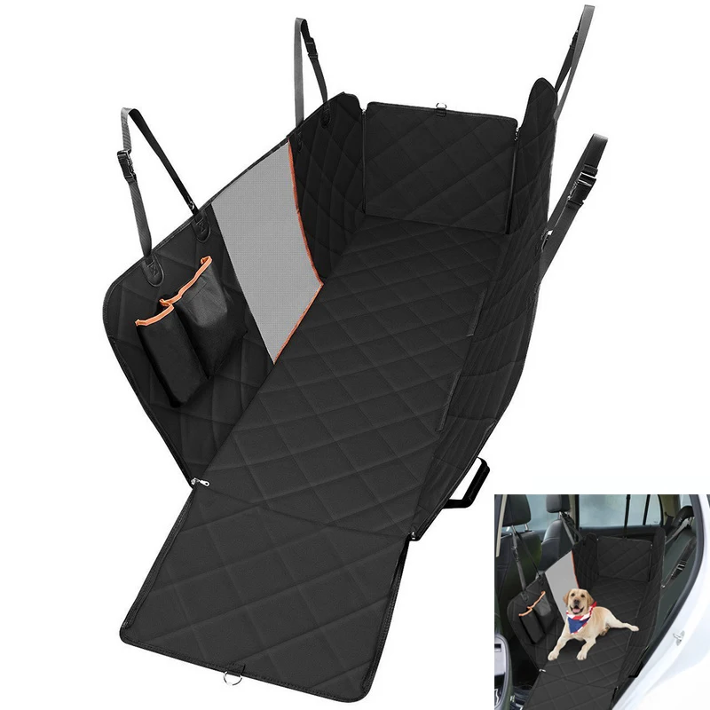 Protector para asiento de coche para perros, alfombrilla de viaje impermeable para mascotas, portador de malla para perros, Protector de cojín para hamaca de coche con cremallera y bolsillo #1