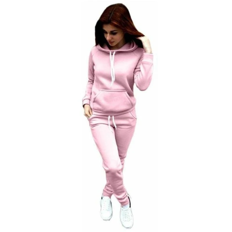 Fashion Women Track Suits Sports Wear Jogging Suits Ladies Hooded Tracksuit Set Clothes Hoodies+Sweatpants Sweat Suits