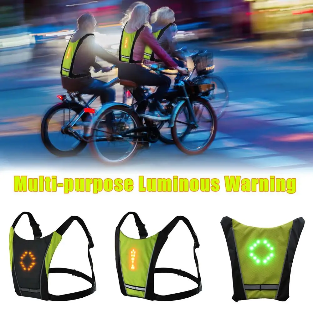 

Wireless Cycling Vest Turn Signal Led Reflective Vest Usb Charging Riding Turn Signal Riding Accessories Capacity MTB bike bag