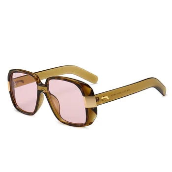 

Square golden retro tortoiseshell women's translucent sunglasses meteor mosaic appearance decoration modern lady sunglasses