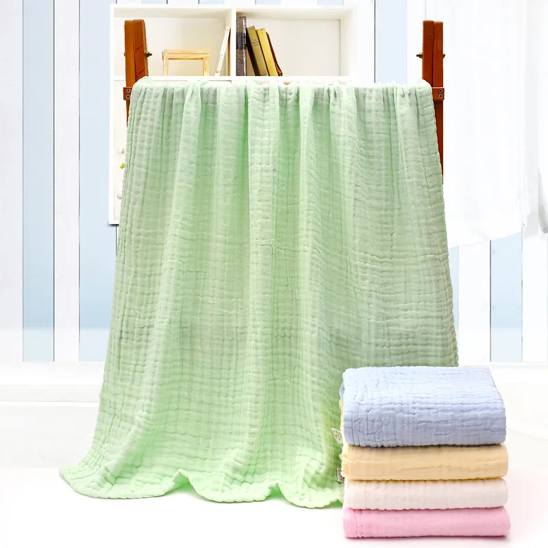 

Six-layer Plain Color Children's Quilt Pure Cotton Gauze Bath Towel Baby Solid Color Blanket Large Amount Favorably