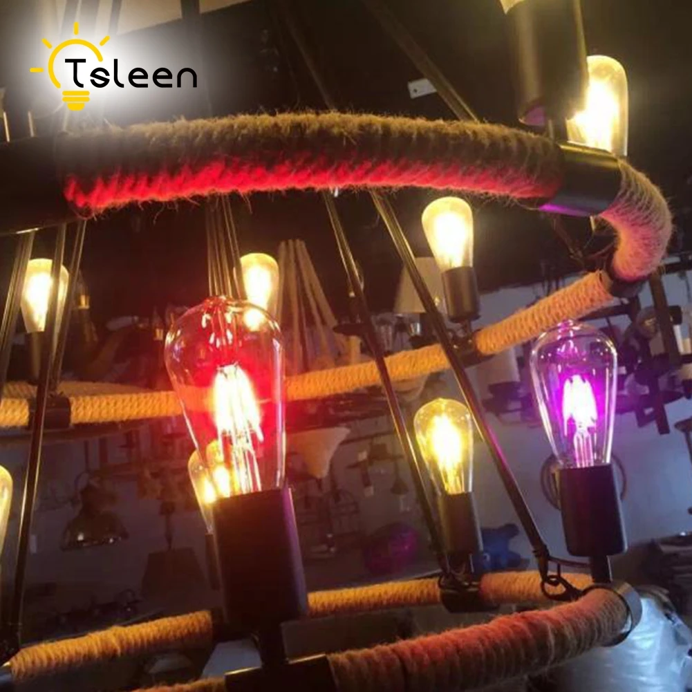 TSLEEN 1 шт. Винтаж лампа накаливания Эдисона Светодиодный ST64 8 Вт E27 AC110V/220V/85 265V