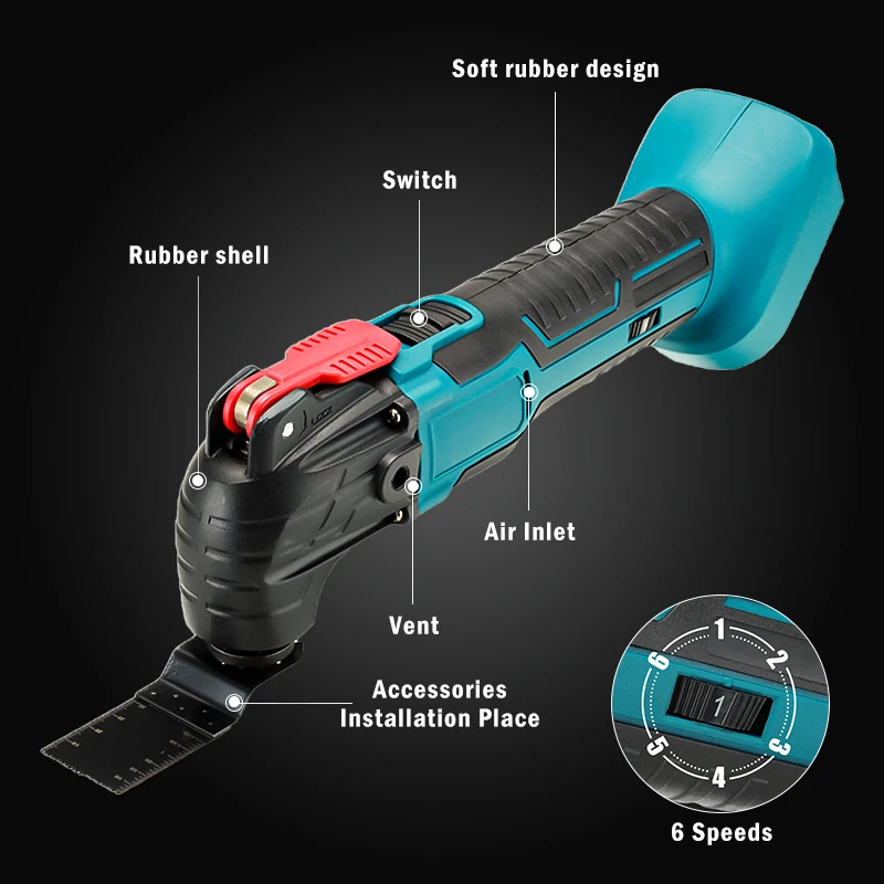Hot Products! Cordless Oscillating Multi Tool Trimmer Cordless Electric Saw Electric Shovel Cutting Trimming Machine For Makita 18V Battery