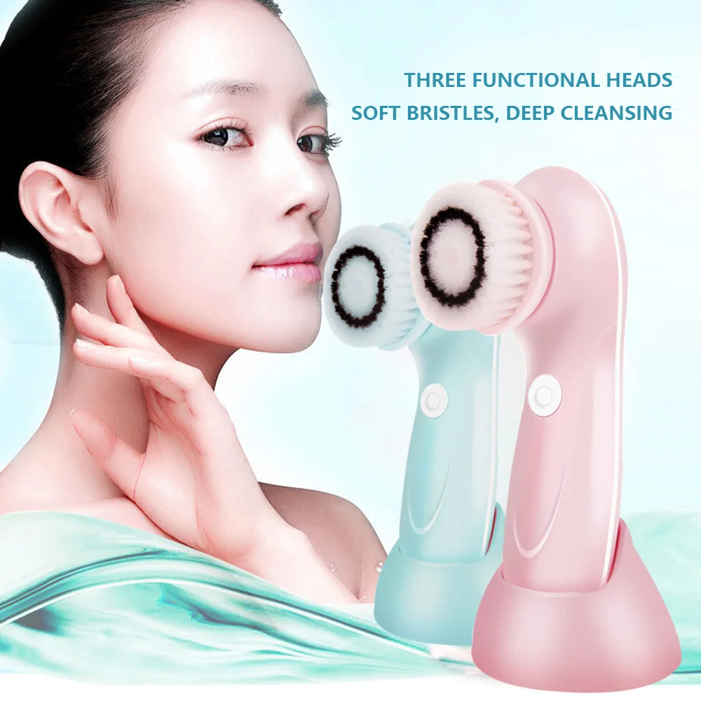 

3 in 1 Electric Face Cleansing Face brush Pore Cleaner beauty washing brush Cleaning Face Washing brush Face brush Household