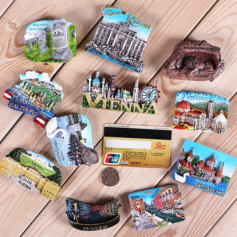 Overseas Tourism Fridge Souvenir Italy Switzerland Chile Austria Vienna Foreign World Tourism Collection Fridge Magnet Gift