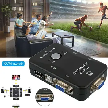 

2019 Newest USB KVM Switch Switcher 2 Port VGA SVGA USB 1920*1440 2.0 Keyboard Switch Box Mouse Switch R8O1