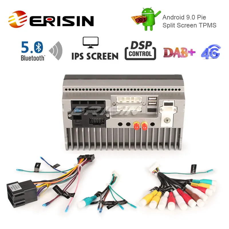 Erisin ES8049U " DAB+ ips экран DSP Android 9,0 Автомобильный gps WiFi Bluetooth 5,0 навигация RDS 4G