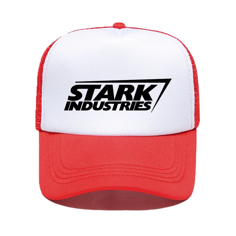 Черная регулируемая хлопковая сетчатая шляпа с логотипом Marvel comics stark industries