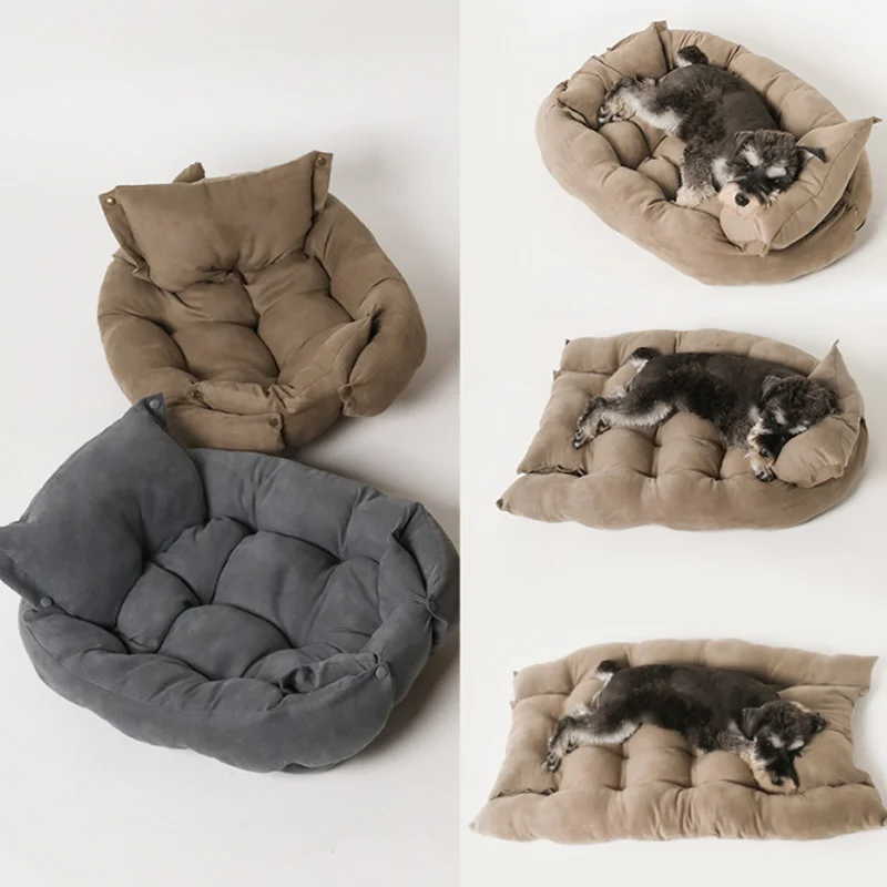 Dobrável super macio pet cama com travesseiro canil cão gato inverno quente dormir esteira para pequeno filhote de cachorro almofada esteira gato suprimentos - 100 coisas lindas para a casa