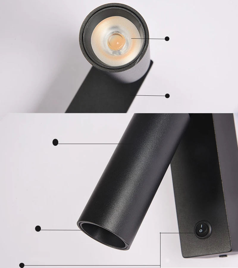 3W Led Ceiling Wall Light Spot Lights Modern Style Folding Rotation Home Hotel Bedroom Bedside Living Room Reading Wall Lamp