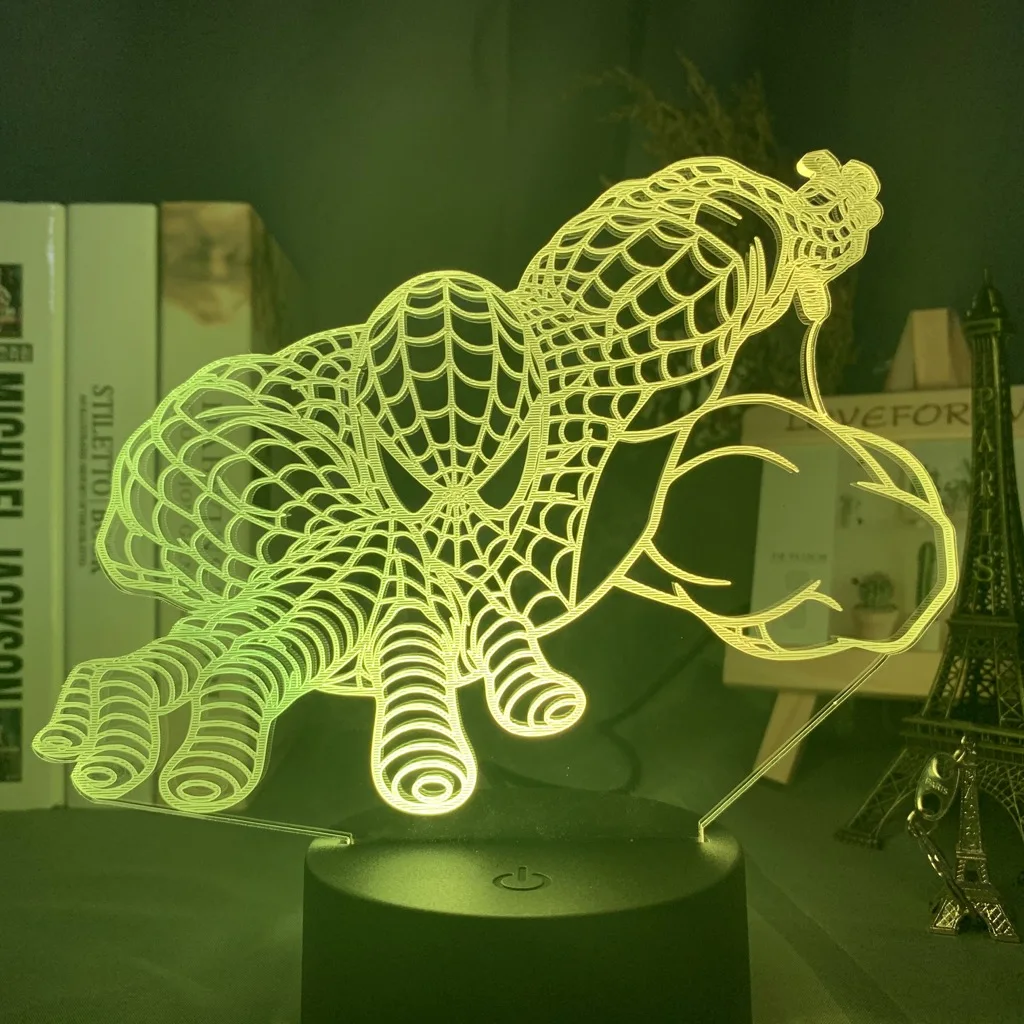 3d лампа с героями комиксов Марвел, Человека-паука, ночной Светильник для детей Спальня украшения сенсорный Сенсор прикроватная настольная лампа светодиодный ночной Светильник супергероя «Человек-паук»