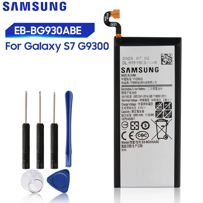 Оригинальная Замена Samsung батарея для Galaxy S7 SM-G9300 G9300 G930F G930A G9308 EB-BG930ABA EB-BG930ABE 3000 мА-ч |