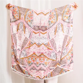 

Autumn and winter Luxury Brand silk Scarf Female Shawl Sunscreen Cotton and Linen Scarf Holiday Beach Towel Printed Headscarf