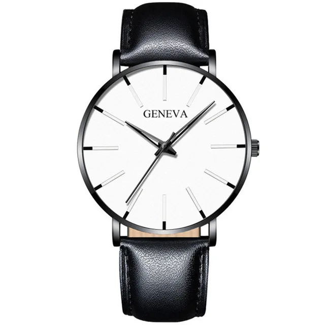 L black white Relojes Masculino, модные мужские черные часы, роскошные часы из нержавеющей стали с ремешком, аналоговые кварцевые наручные часы, мужские деловые повседневные часы - Цвет: L black white