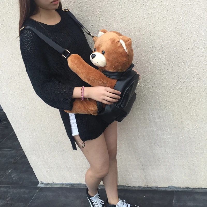 Fashion Backpack-Bag Teddy Small Winter Women/girls Plush Leisure
