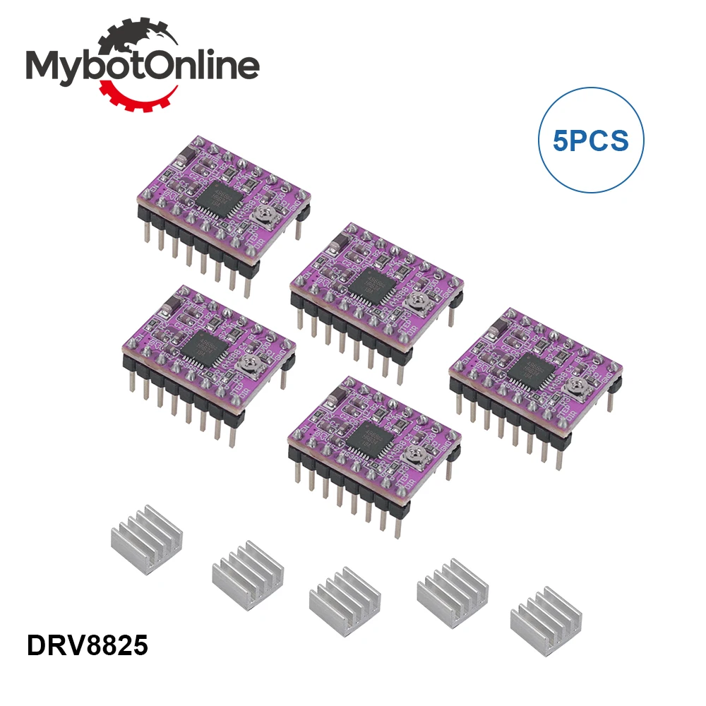 5 шт. DRV8825 StepStick шаговый двигатель драйвер модуль Reprap с радиатором для 3D принтеров