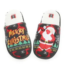 Millffy nter/Рождественские мужские Тапочки большого размера; Теплая обувь на плоской подошве с изображением Санта-Клауса, альпаки, фламинго; нескользящие бесшумные домашние тапочки для пар