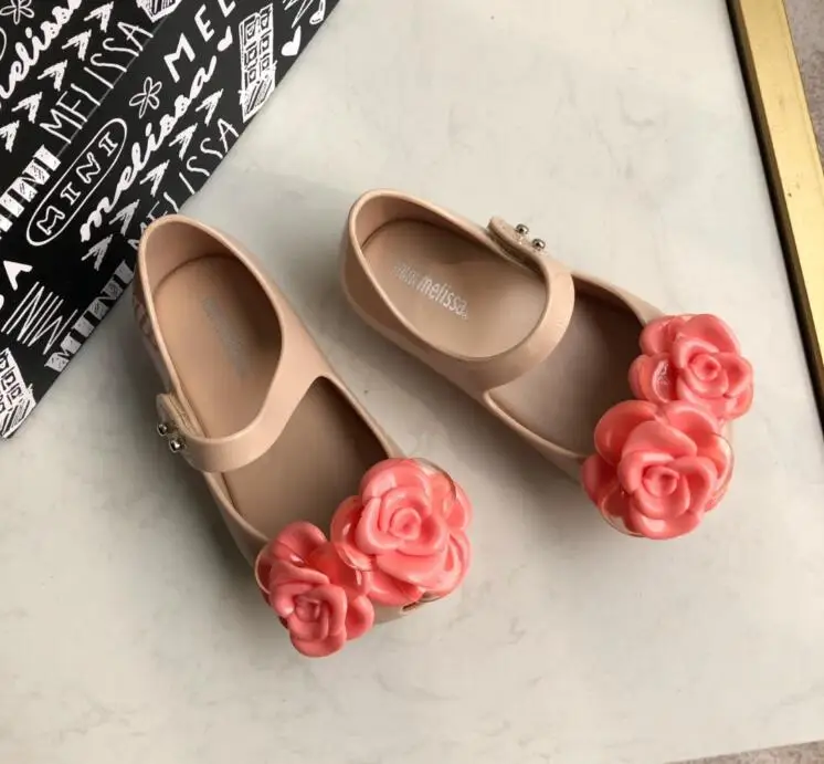 Горячая Распродажа, летние сандалии, мини Melissa Ultragirl, прозрачные сандалии с цветочным узором для девочек, детские сандалии, Пляжная детская обувь