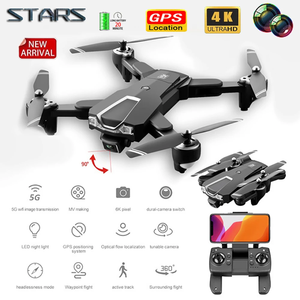 STAR Ls25-Dron teledirigido 6k 4k Ultra, cámara Dual de Hd Ptz 5g Wifi Gps altura Mantener modo sin cabeza Rc Quadcopter 6k profesional