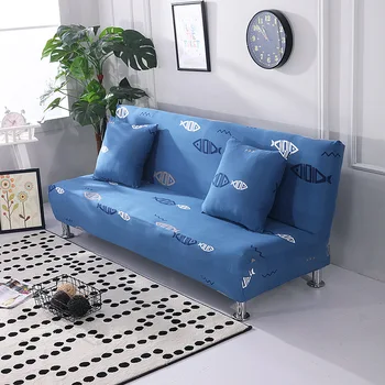 

Home Cotton Stretch Sofa Cover Print Style Sofa Cover Stretchable Full Cover Armless Three-seater BDF99