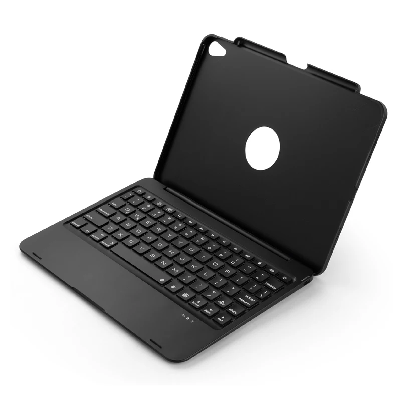 Чехол для ipad pro 11, 7 цветов, Беспроводная Bluetooth клавиатура с подсветкой, чехол для ipad pro 11, чехол - Цвет: Черный