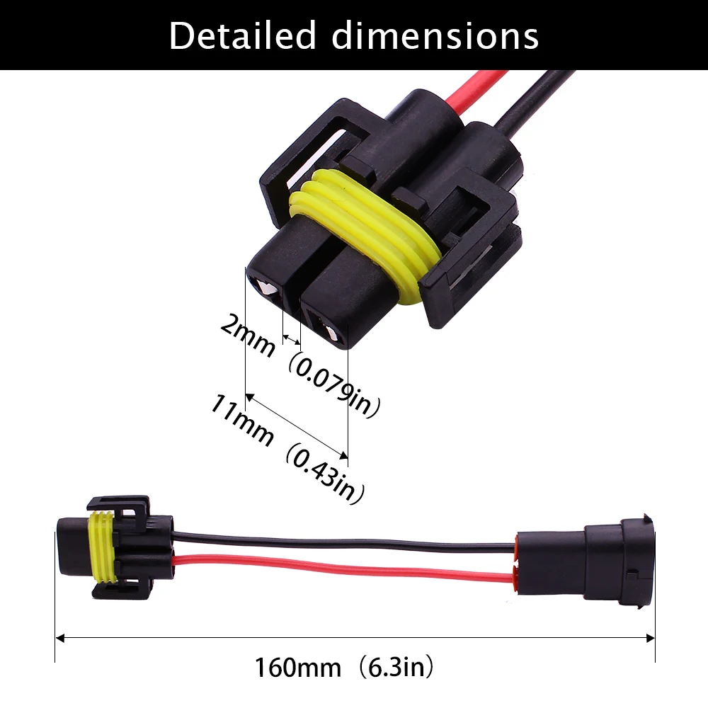 2 шт. удлинители для фар и противотуманных YUNPICAR H11 H9 H8 880|Проволока| |
