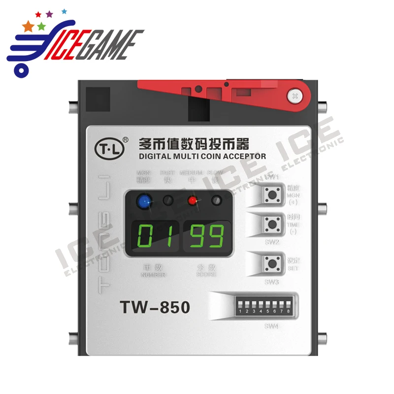 

TW850 digital coin acceptor arcade game machine mulit coin selector