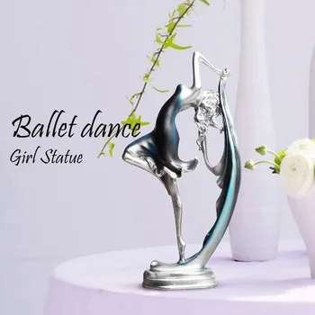 

Ballerina girl dance resin statue elegant figure craft creative home desktop decoration dance girl ornaments