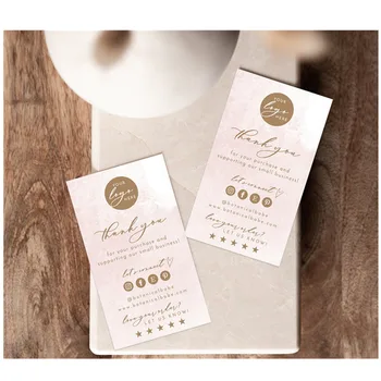 

Small Business Thank You Card Thank You For Your Order Modern Thank You Package Insert Social Media Cards Add Your LOGO