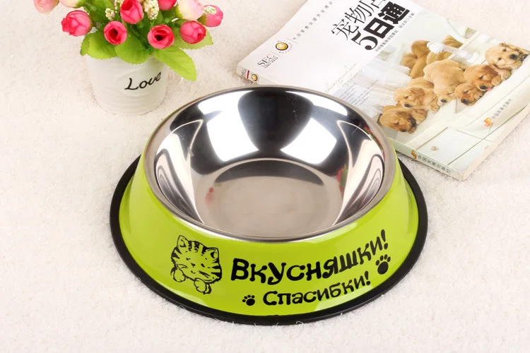 Manufacturers Direct Selling Color Baking Varnish Stainless Steel Dog Bowl Food Basin High Quality Pet Bowl Pet Supplies Wholesa