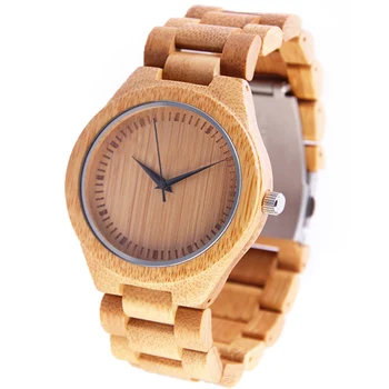

Quartz Watch Large Round Dial Bamboo Wrist Watches Casual Watch Men Women TT@88