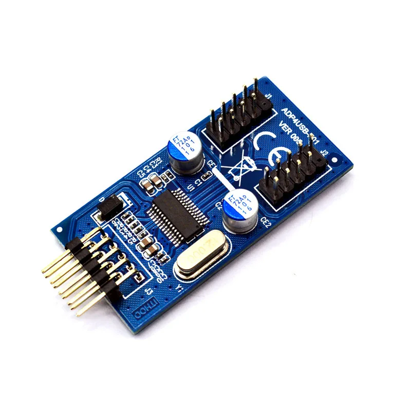 Материнская плата 9Pin USB коннектор на 2 штекера адаптер карта USB2.0 9Pin на двойной 9Pin коннектор разветвитель