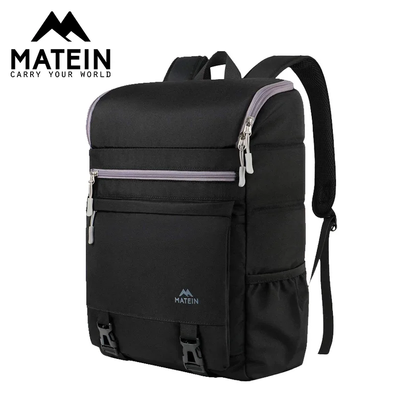 Black Matein 17 дюймов мужской рюкзак модный черный мужской рюкзак для ноутбука Многофункциональный рюкзак сумки водонепроницаемые дорожные сумки женская сумка - Цвет: Black