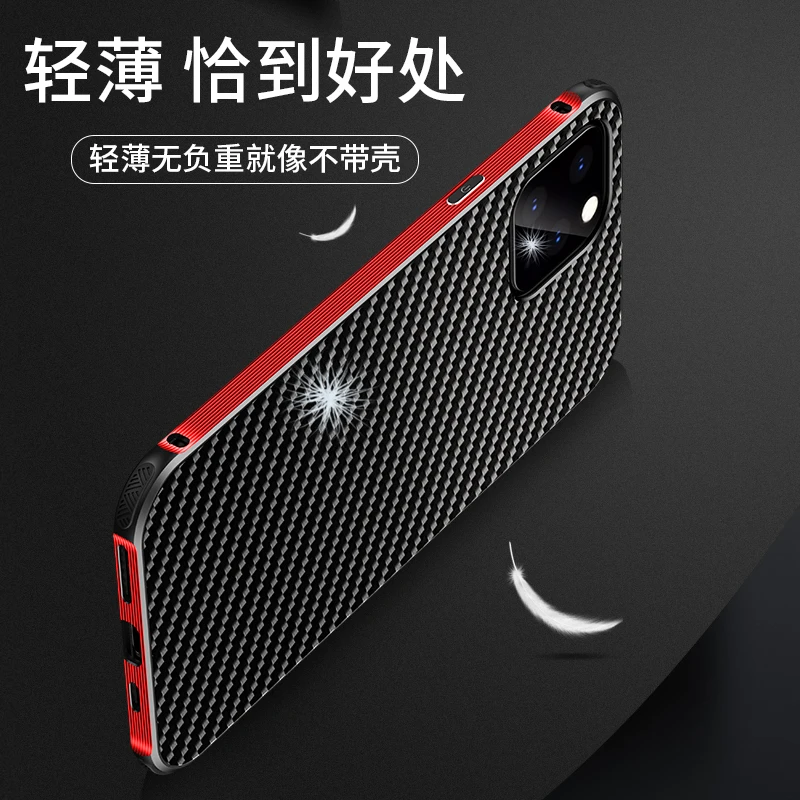Роскошный Гибридный чехол для Apple iPhone 11 Pro Max 11/11 Pro, жесткий чехол из углеродного волокна, металлический бампер+ защитный чехол для ПК