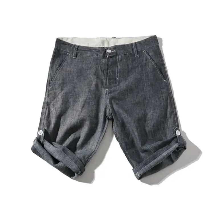 Мужские льняные шорты мужские летние хлопковые пляжные шорты мужские брендовые новые свободные однотонные мужские шорты Карго шорты