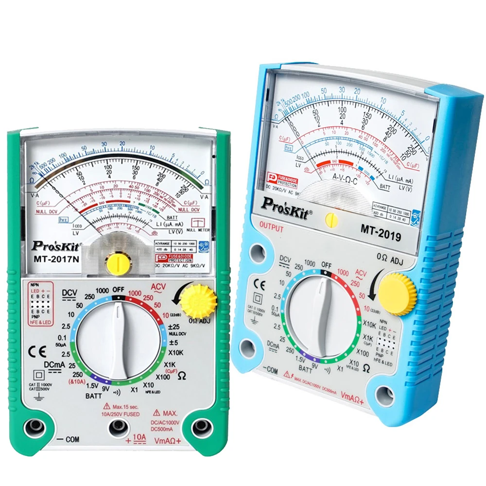 Pro'skit AC/DC Analog Graph Pointer Multimeter Ammeter Measured Capacitance Resistance Current Voltage Protection Function Meter tube micrometer