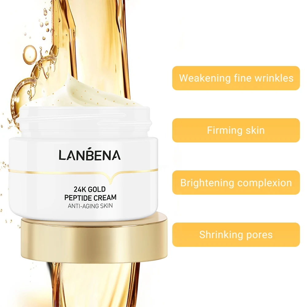 Peptide Wrinkle Facial Cream 24k Gold Anti Aging Skin Moisturize Minimize Fine Lines Effectively Increases Elasticity