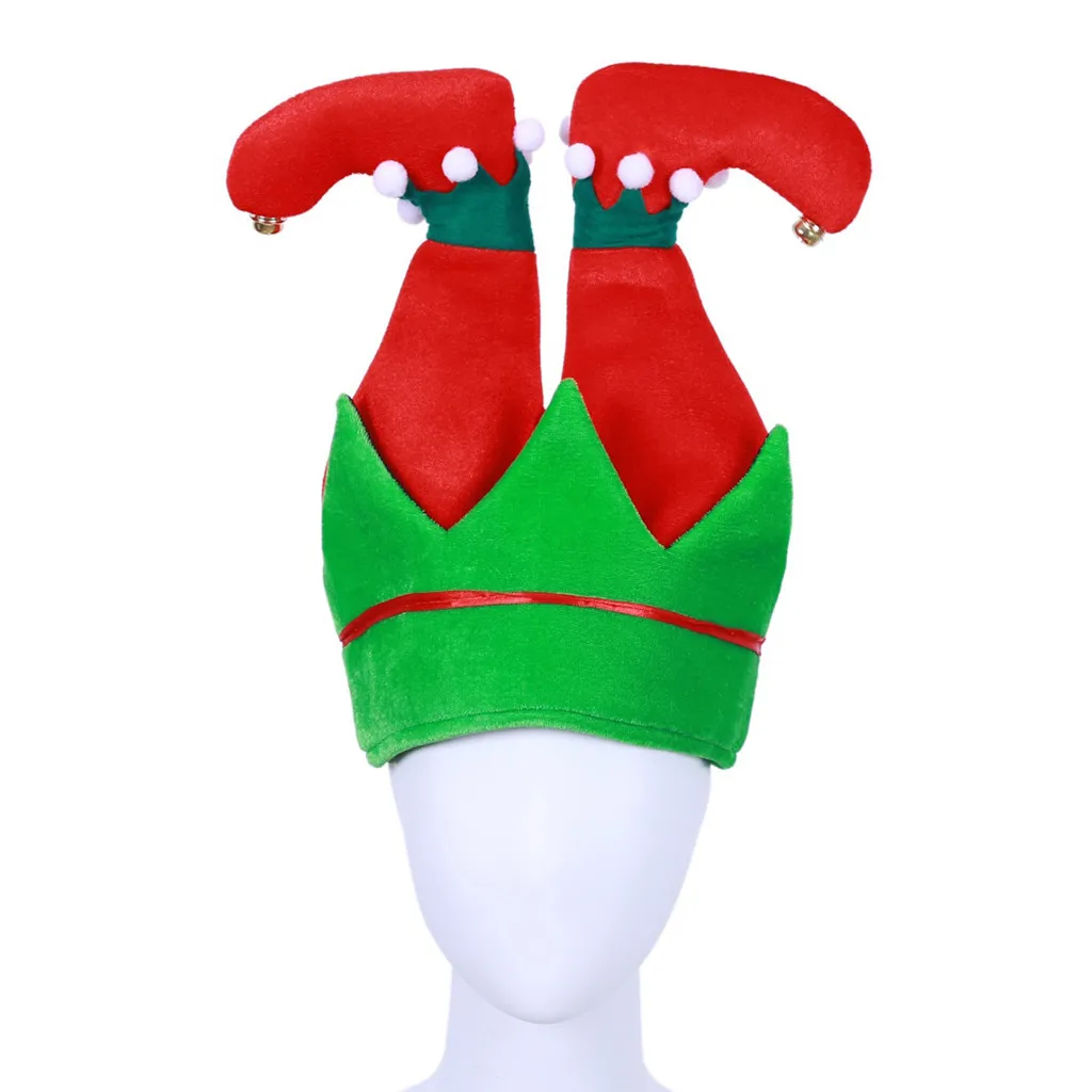Christmas Hat Children's Adult Hat Cute Elf Cap Plus Velvet Warm Cap Funny Party Costume Cap шапка бини muts bonnet כובעים#E