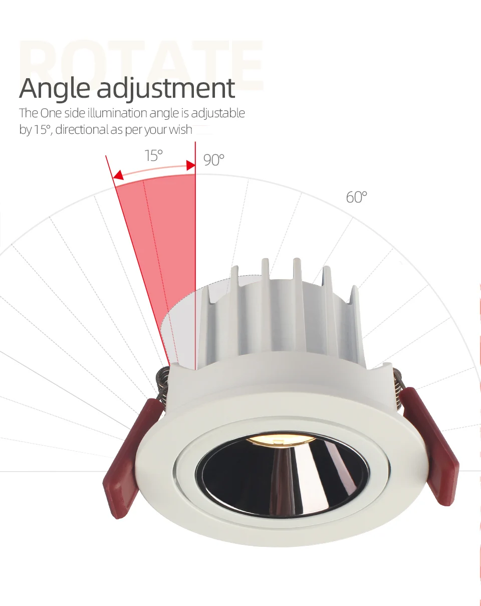 Aisilan LED Downlight 7W Recessed Round or Square LED Ceiling Spot Light AC 85-260V Indoor Lighting Aperture size 7.5CM