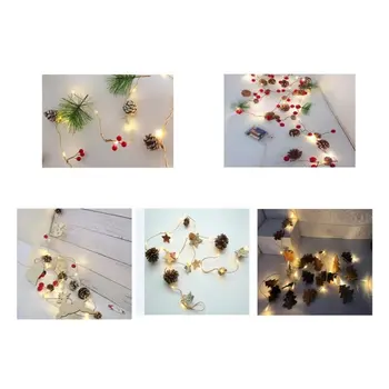 

Christmas Pine Cones String Pine Needle Decoration Led Copper Wire Lamp Flag Creative Decorative Lights