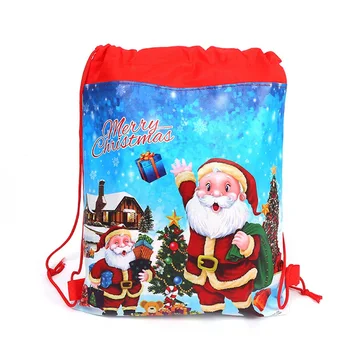 

2Pcs/pack Christmas Kids Candy Bags Pouch Linen Gift Bag Christmas Candy Bag Decorations Drawstring Container