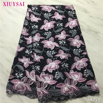 

5 Yard African Dry Lace Fabric Swiss Voile With Stones Swiss Cotton Lace High Quality Swiss Lace Fabrics For Wedding Dress SK274