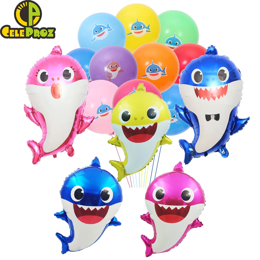 Shark Printed Party Balloons Alimunue balloon Balls Ocean Theme ...