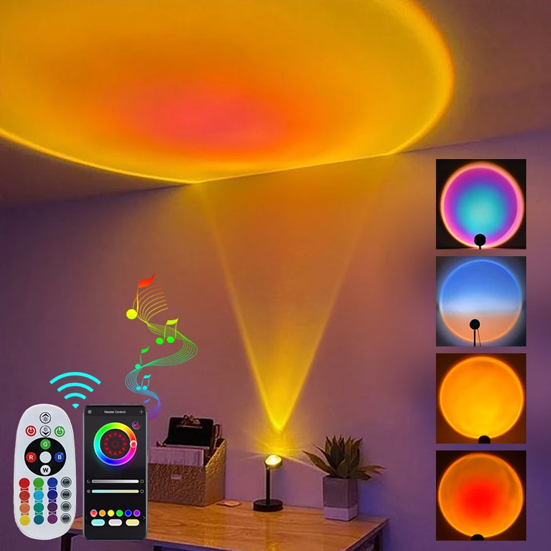 Sunset Lamp, 16 Modes Sunset Lamp With Remote Control, Rainbow Projection  Lamp Usb Led Projector Lam