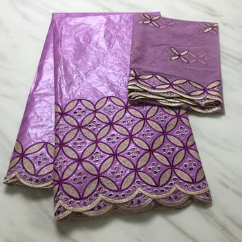 

New purple gold brocade riche for dress cheaper 2019 lace material african bazin fabric riche getzner fabric 5+2 yards/lot